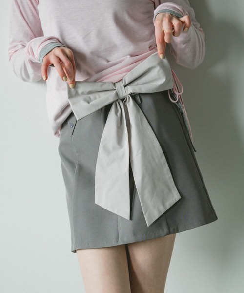 idem（イデム）の「big ribbon belt / ビッグリボンベルト（ベルト・レディース・グレー/ブラック・FREE）」の12枚目の写真