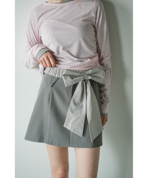 idem（イデム）の「big ribbon belt / ビッグリボンベルト（ベルト・レディース・グレー/ブラック・FREE）」の14枚目の写真