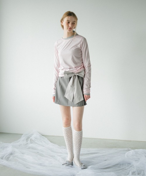 idem（イデム）の「big ribbon belt / ビッグリボンベルト（ベルト・レディース・グレー/ブラック・FREE）」の7枚目の写真