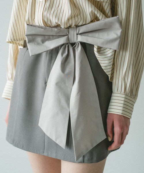 idem（イデム）の「big ribbon belt / ビッグリボンベルト（ベルト・レディース・グレー/ブラック・FREE）」の16枚目の写真