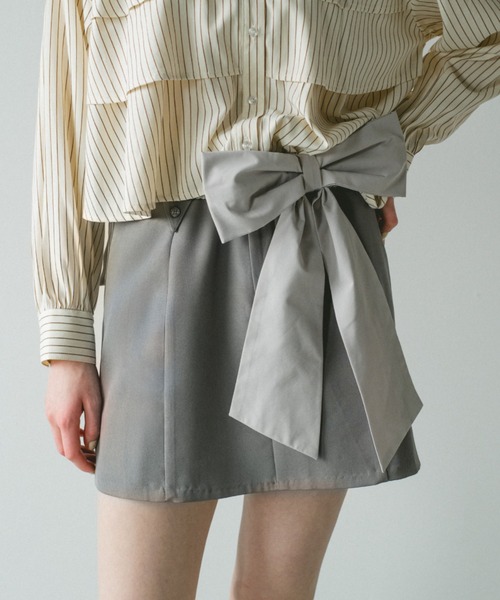 idem（イデム）の「big ribbon belt / ビッグリボンベルト（ベルト・レディース・グレー/ブラック・FREE）」の18枚目の写真