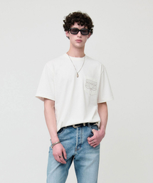 ウェスタンメダリオンステッチポケットTシャツ -オフホワイト
