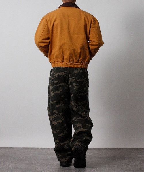 NYLAUS（ナイラス）の「【Nylaus】2026新作 キャンバス デトロイトジャケット 襟コーデュロイ ショート丈 レギュラーフィット（ブルゾン・メンズ・カモフラージュ/キャメル・L/M）」の9枚目の写真