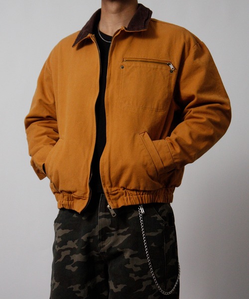 NYLAUS（ナイラス）の「【Nylaus】2026新作 キャンバス デトロイトジャケット 襟コーデュロイ ショート丈 レギュラーフィット（ブルゾン・メンズ・カモフラージュ/キャメル・L/M）」の6枚目の写真