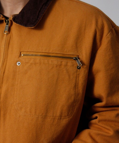 NYLAUS（ナイラス）の「【Nylaus】2026新作 キャンバス デトロイトジャケット 襟コーデュロイ ショート丈 レギュラーフィット（ブルゾン・メンズ・カモフラージュ/キャメル・L/M）」の21枚目の写真