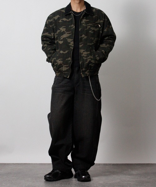 NYLAUS（ナイラス）の「【Nylaus】2026新作 キャンバス デトロイトジャケット 襟コーデュロイ ショート丈 レギュラーフィット（ブルゾン・メンズ・カモフラージュ/キャメル・L/M）」の17枚目の写真