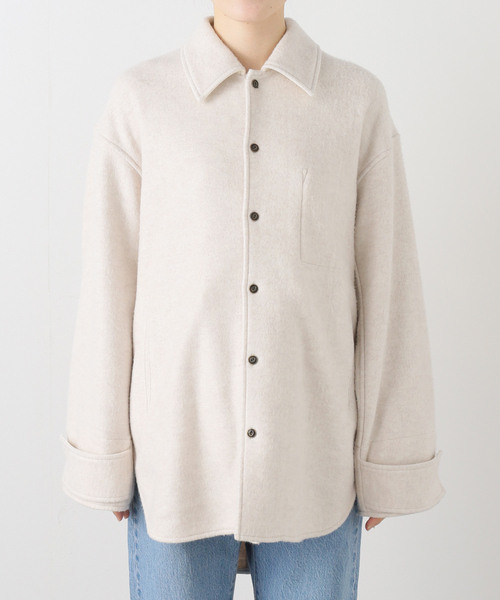 FRAMeWORK(フレームワーク)の「SOWER/ソウワー DHANI シルクコン フリースシャツジャケット(その他アウター・レディース・ライトグレー/アイボリー・FREE)」の3枚目の写真