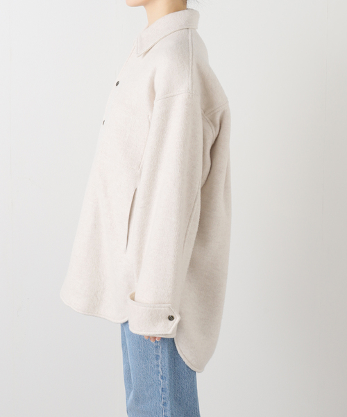 FRAMeWORK(フレームワーク)の「SOWER/ソウワー DHANI シルクコン フリースシャツジャケット(その他アウター・レディース・ライトグレー/アイボリー・FREE)」の4枚目の写真