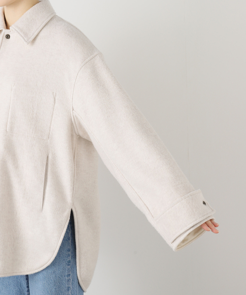 FRAMeWORK(フレームワーク)の「SOWER/ソウワー DHANI シルクコン フリースシャツジャケット(その他アウター・レディース・ライトグレー/アイボリー・FREE)」の6枚目の写真