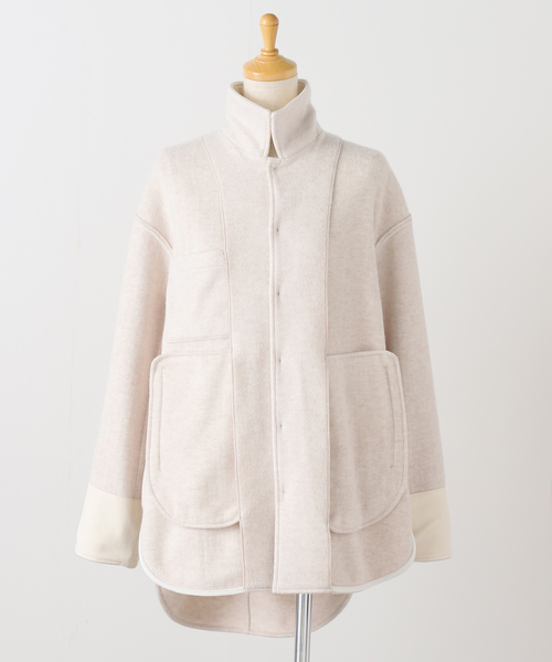 FRAMeWORK(フレームワーク)の「SOWER/ソウワー DHANI シルクコン フリースシャツジャケット(その他アウター・レディース・ライトグレー/アイボリー・FREE)」の8枚目の写真