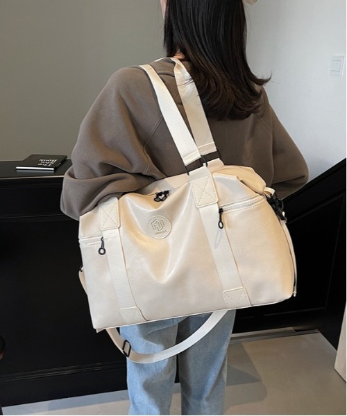 FREE STYLISTS(フリー スタイリスト)の「Y2K 合成皮革 大容量トラベルバッグ ボストンバッグ(ショルダーバッグ・レディース・ブラック/ブラウン・FREE)」の22枚目の写真