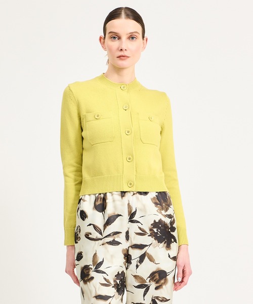 ESTNATION（エストネーション）の「ESTNATION / ミドルゲージ カーディガン（カーディガン/ボレロ・レディース・オフホワイト/イエロー/ネイビー・FREE）」の2枚目の写真