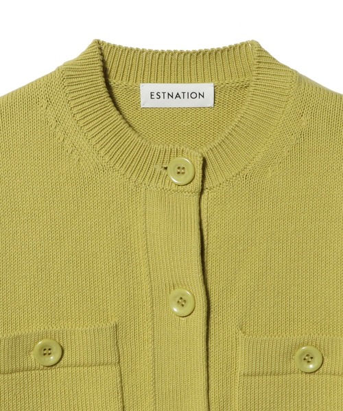 ESTNATION（エストネーション）の「ESTNATION / ミドルゲージ カーディガン（カーディガン/ボレロ・レディース・オフホワイト/イエロー/ネイビー・FREE）」の7枚目の写真