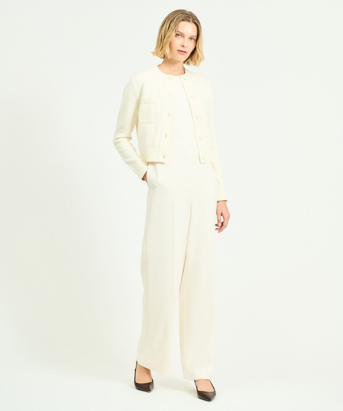 ESTNATION（エストネーション）の「ESTNATION / ミドルゲージ カーディガン（カーディガン/ボレロ・レディース・オフホワイト/イエロー/ネイビー・FREE）」の4枚目の写真