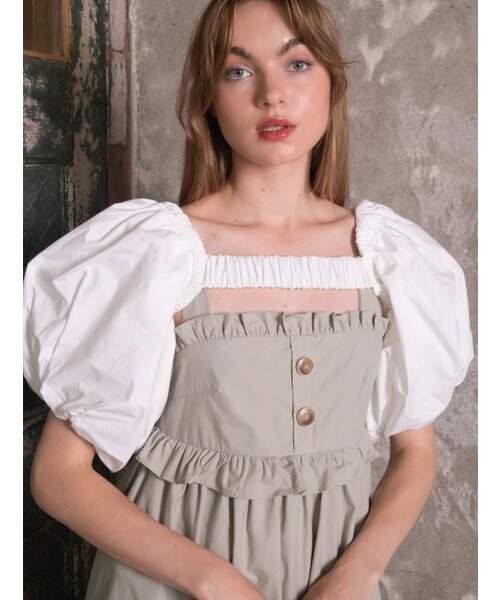 KATRINA K(カトリーナケイ)の「シャーリングパフショルダーボレロ-ブラック(カーディガン/ボレロ・レディース・ブラック・FREE)」の2枚目の写真
