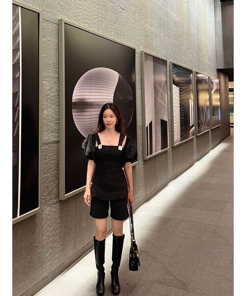 KATRINA K(カトリーナケイ)の「シャーリングパフショルダーボレロ-ブラック(カーディガン/ボレロ・レディース・ブラック・FREE)」の7枚目の写真