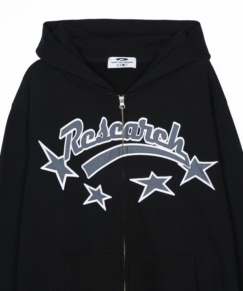 FDR(エフディーアール)の「Star Logo Applique Hood Zip-Up Black(パーカー・メンズ・その他・L/S/M)」の3枚目の写真