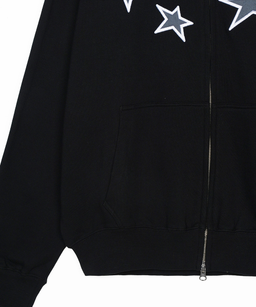 FDR(エフディーアール)の「Star Logo Applique Hood Zip-Up Black(パーカー・メンズ・その他・L/S/M)」の6枚目の写真