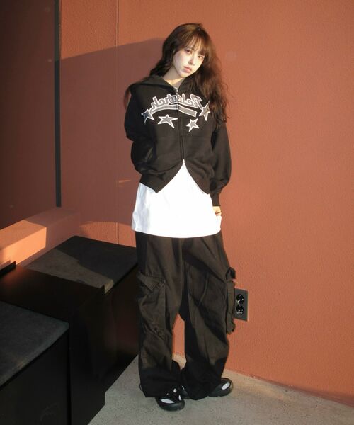 FDR(エフディーアール)の「Star Logo Applique Hood Zip-Up Black(パーカー・メンズ・その他・L/S/M)」の10枚目の写真