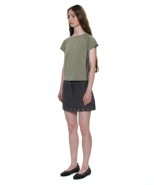 PARTIMENTO WOMEN(パルティメントウィメン)の「ナンバリングプリンテッドT_ライトカーキ(Tシャツ/カットソー・レディース・その他・ONE SIZE)」の3枚目の写真