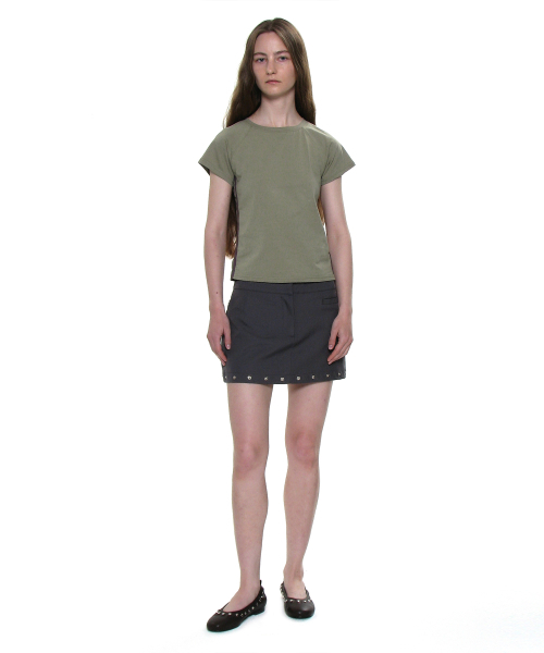PARTIMENTO WOMEN(パルティメントウィメン)の「ナンバリングプリンテッドT_ライトカーキ(Tシャツ/カットソー・レディース・その他・ONE SIZE)」の5枚目の写真