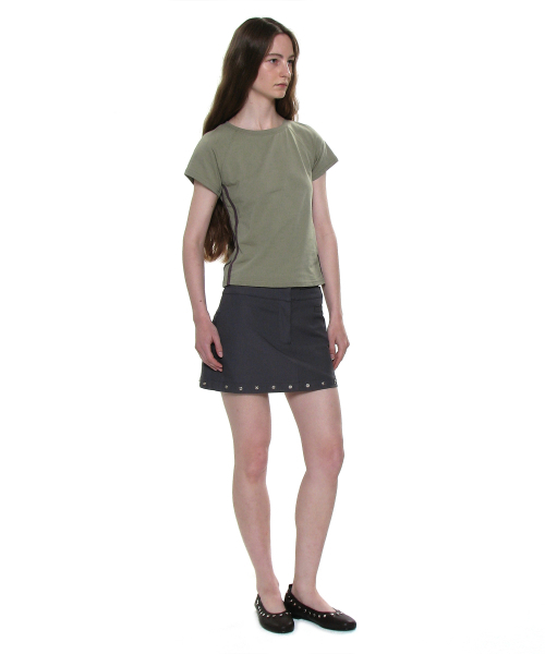 PARTIMENTO WOMEN(パルティメントウィメン)の「ナンバリングプリンテッドT_ライトカーキ(Tシャツ/カットソー・レディース・その他・ONE SIZE)」の6枚目の写真