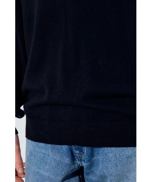 AZUL by moussy(アズールバイマウジー)の「カシミヤミックスポロカラーニットトップス(ニット/セーター・メンズ・ブラック/ネイビー/杢グレー・LARGE/MEDIUM)」の14枚目の写真
