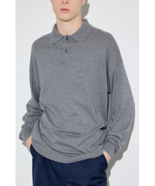 AZUL by moussy(アズールバイマウジー)の「カシミヤミックスポロカラーニットトップス(ニット/セーター・メンズ・ブラック/ネイビー/杢グレー・LARGE/MEDIUM)」の15枚目の写真