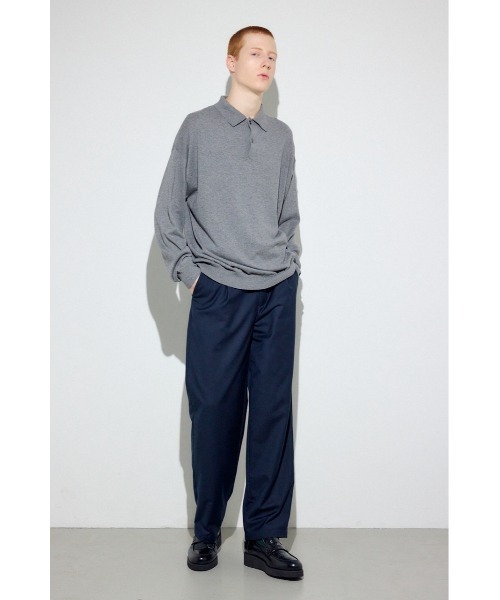 AZUL by moussy(アズールバイマウジー)の「カシミヤミックスポロカラーニットトップス(ニット/セーター・メンズ・ブラック/ネイビー/杢グレー・LARGE/MEDIUM)」の18枚目の写真