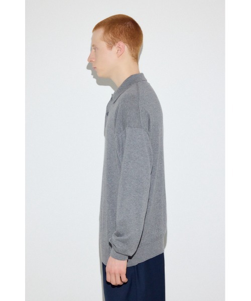 AZUL by moussy(アズールバイマウジー)の「カシミヤミックスポロカラーニットトップス(ニット/セーター・メンズ・ブラック/ネイビー/杢グレー・LARGE/MEDIUM)」の20枚目の写真