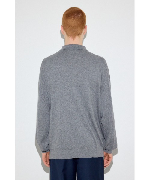 AZUL by moussy(アズールバイマウジー)の「カシミヤミックスポロカラーニットトップス(ニット/セーター・メンズ・ブラック/ネイビー/杢グレー・LARGE/MEDIUM)」の21枚目の写真