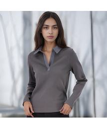 Ribbed Collar T-shirt _Grey
