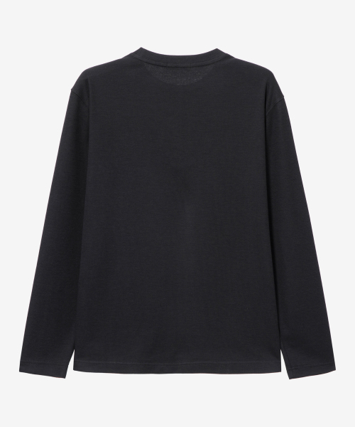 BASIC HOUSE(ベーシックハウス)の「ニットライクラウンドネック長袖TシャツブラックLZTS6105(Tシャツ/カットソー・メンズ・ブラック・FREE)」の12枚目の写真