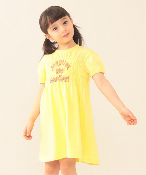 BEAMS mini(ビームスミニ)の「シャーリング カット ワンピース 2026SS(90~140cm)(ワンピース・キッズ・イエロー系その他4/チャコールグレー・140/130/120/110/100/90)」の20枚目の写真
