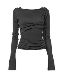 Layered Bustier Long Sleeve (FL-105_Charcoal)