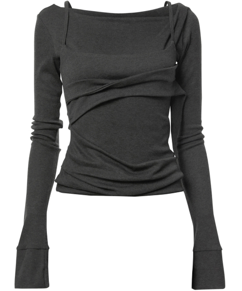 FLAREUP（フレアアップ）の「Layered Bustier Long Sleeve (FL-105_Charcoal)（Tシャツ/カットソー・レディース・チャコール/チャコールグレー・OS）」の5枚目の写真