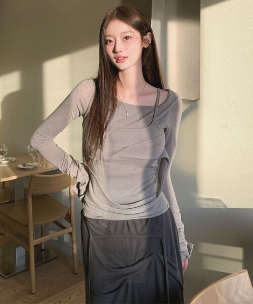 FLAREUP（フレアアップ）の「Layered Bustier Long Sleeve (FL-105_Charcoal)（Tシャツ/カットソー・レディース・チャコール/チャコールグレー・OS）」の20枚目の写真