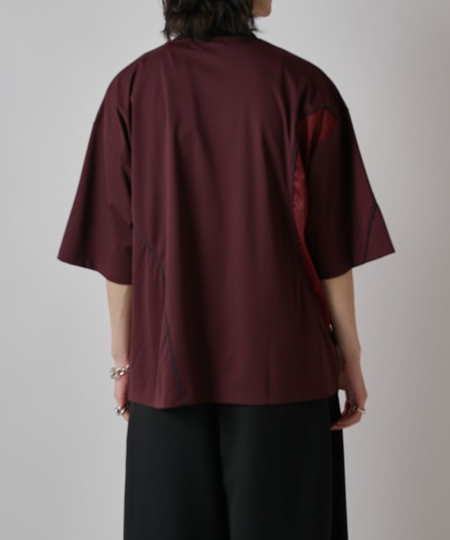 Lui's(ルイス)の「【SURJENT】パイピングメッシュビッグTシャツ(Tシャツ/カットソー・メンズ・バーガンディー/ブラック・2/1)」の16枚目の写真