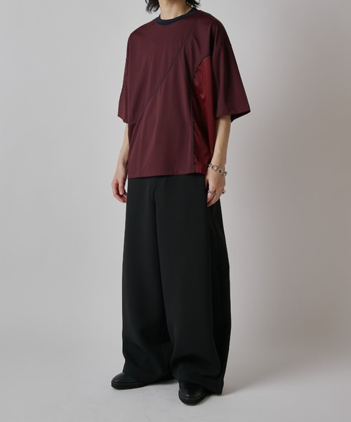 Lui's(ルイス)の「【SURJENT】パイピングメッシュビッグTシャツ(Tシャツ/カットソー・メンズ・バーガンディー/ブラック・2/1)」の18枚目の写真