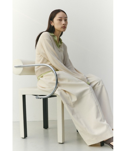 STYLEMIXER（スタイルミキサー）の「レイヤードポロニットトップ（ニット/セーター・レディース・ライトベージュ/ネイビー/グレー・FREE）」の10枚目の写真