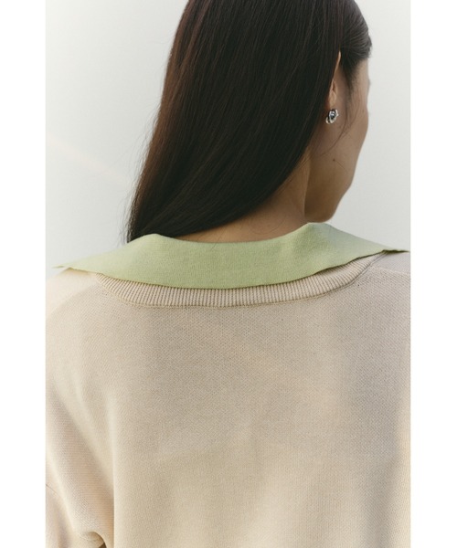 STYLEMIXER（スタイルミキサー）の「レイヤードポロニットトップ（ニット/セーター・レディース・ライトベージュ/ネイビー/グレー・FREE）」の18枚目の写真