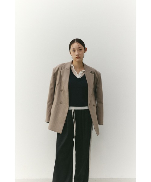 STYLEMIXER（スタイルミキサー）の「レイヤードポロニットトップ（ニット/セーター・レディース・ライトベージュ/ネイビー/グレー・FREE）」の22枚目の写真