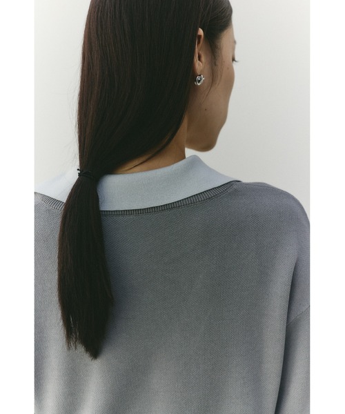 STYLEMIXER（スタイルミキサー）の「レイヤードポロニットトップ（ニット/セーター・レディース・ライトベージュ/ネイビー/グレー・FREE）」の5枚目の写真
