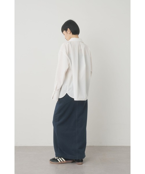 Limue(リミュ)の「フロントフリルディテールシャツ(シャツ/ブラウス・レディース・ピンク/ストライプ/オフホワイト・FREE)」の10枚目の写真