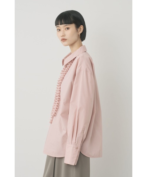 Limue(リミュ)の「フロントフリルディテールシャツ(シャツ/ブラウス・レディース・ピンク/ストライプ/オフホワイト・FREE)」の12枚目の写真