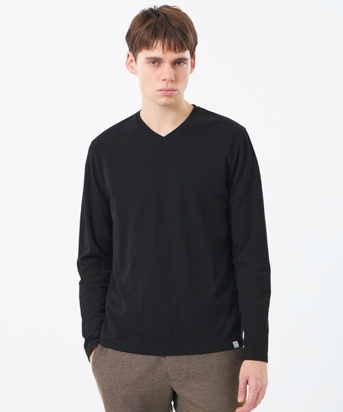 MACKINTOSH PHILOSOPHY（ﾏｯｷﾝﾄｯｼｭ ﾌｨﾛｿﾌｨｰ）の「VネックロンT ストレッチミラノリブ（Tシャツ/カットソー・メンズ・ライトブルー/ホワイト/ブラック/グレー系その他・38/40）」の3枚目の写真