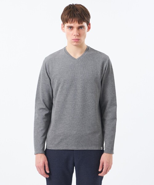 MACKINTOSH PHILOSOPHY（ﾏｯｷﾝﾄｯｼｭ ﾌｨﾛｿﾌｨｰ）の「VネックロンT ストレッチミラノリブ（Tシャツ/カットソー・メンズ・ライトブルー/ホワイト/ブラック/グレー系その他・38/40）」の9枚目の写真