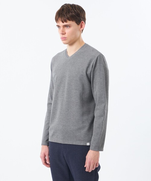 MACKINTOSH PHILOSOPHY（ﾏｯｷﾝﾄｯｼｭ ﾌｨﾛｿﾌｨｰ）の「VネックロンT ストレッチミラノリブ（Tシャツ/カットソー・メンズ・ライトブルー/ホワイト/ブラック/グレー系その他・38/40）」の10枚目の写真