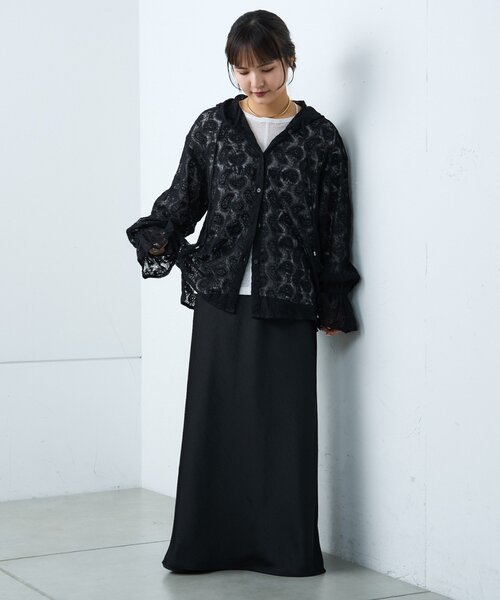 CIAOPANIC TYPY(チャオパニックティピー)の「【india】レースシアーフードブラウス(シャツ/ブラウス・レディース・サックスブルー/ブラック/ホワイト・ONE SIZE)」の14枚目の写真