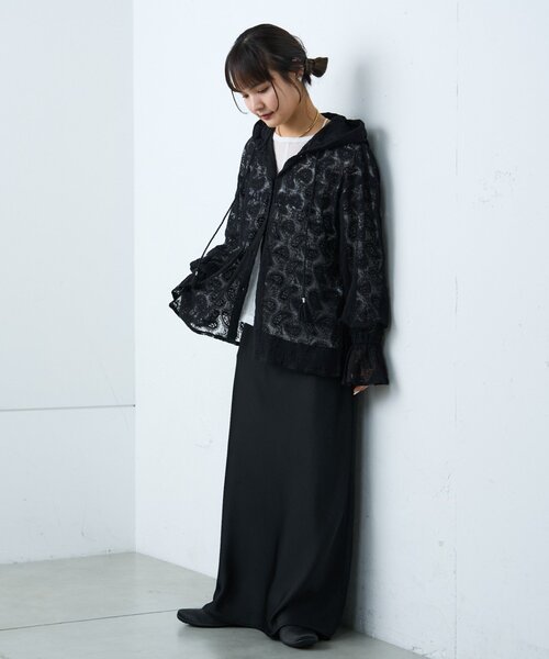 CIAOPANIC TYPY(チャオパニックティピー)の「【india】レースシアーフードブラウス(シャツ/ブラウス・レディース・サックスブルー/ブラック/ホワイト・ONE SIZE)」の16枚目の写真